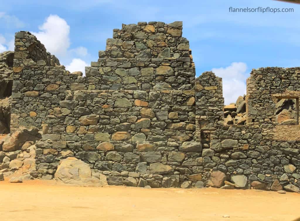 Aruba in One Day: Aruba UTV Tour Review (Aruba ATV Review) 9 The Bushiribana Gold Mill Ruins, standing alone in the arid desert of Aruba.