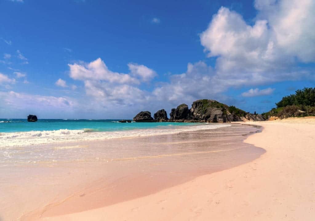 Beautiful Horseshoe Bay Beach on Bermuda's south shore.