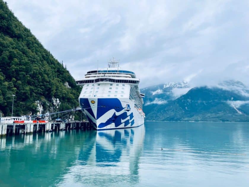 Princess Cruises docked in Skagway Alaska