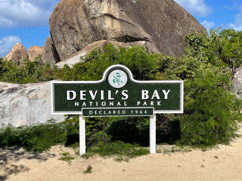 Devils Bay National Park sign board.