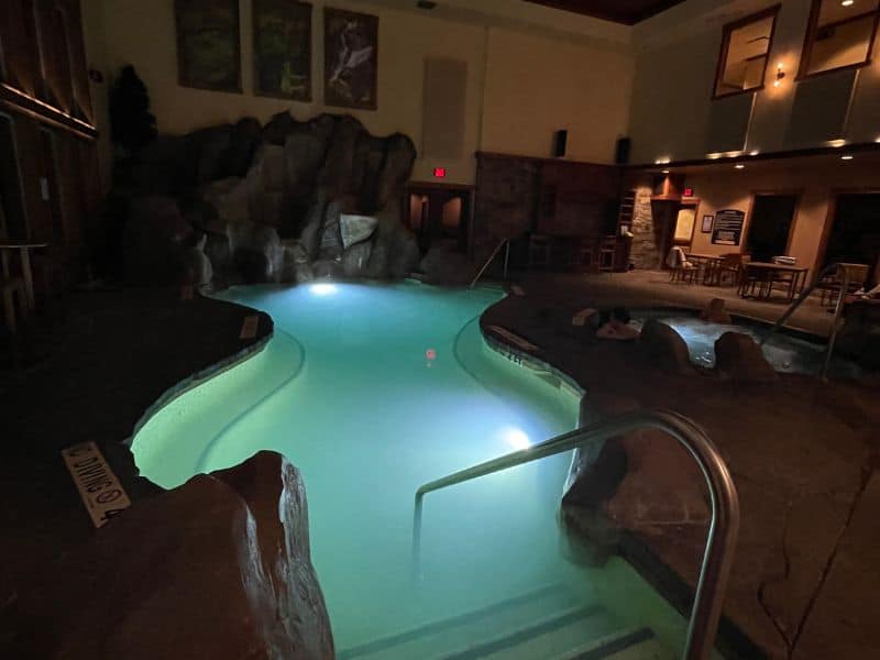 indoor pool lodge at whitefish lake