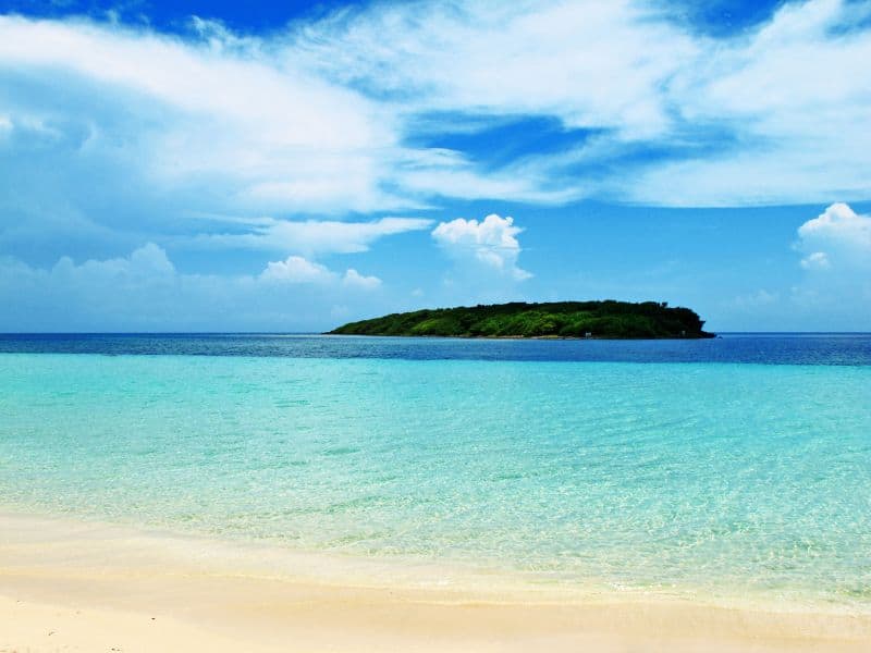 Blue Beach (La Chiva), known for its stunning blue waters and serene, natural beauty.