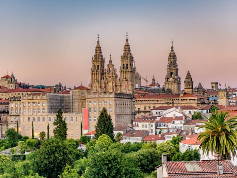 Exploring Cruise Ports in Spain: All you need to Know 12 Santiago de Compostela’ with a hazy sunset