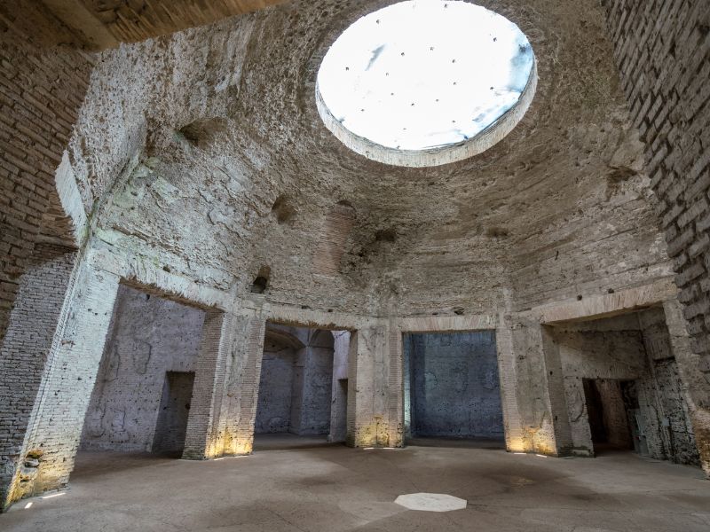 30 Famous Rome Italy Landmarks That You Must See 21 Amazing old interior of Nero's Domus Aurea, a grand palace in ancient Rome known for its opulent decorations and vast architectural scale.