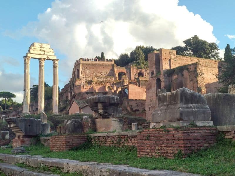 30 Famous Rome Italy Landmarks That You Must See 14 Captivating ruins of the Palatine Hill, standing as a testament to the glory of ancient Rome, with crumbling walls, weathered columns, and scattered fragments that whisper stories of emperors, lavish palaces, and the rich tapestry of Roman civilization.