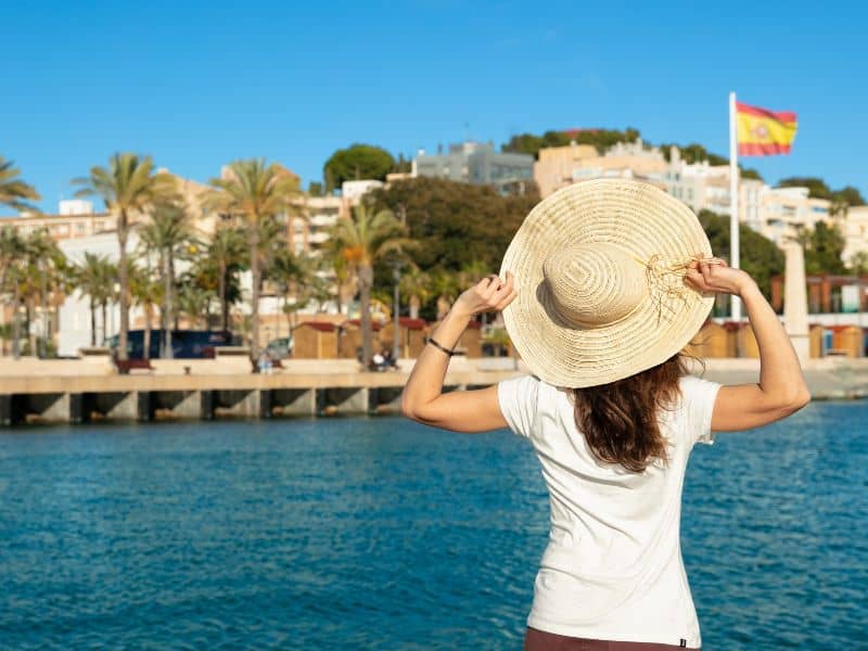A woman traveling to Cartagena Spain.