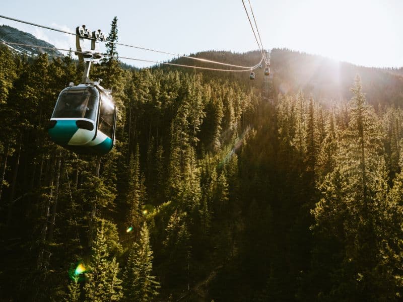 A panoramic view of the breathtaking Canadian Rockies as seen from the Banff Gondola ride.