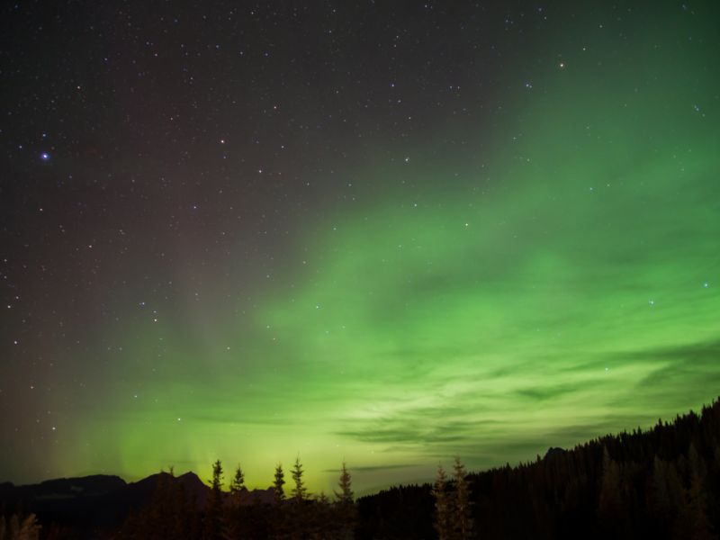 When is the Best Time to Visit Banff, Canada? 19 Magic of winter as the Northern Lights Viewing above the Canadian Rockies. Gaze up at the night sky and witness nature's stunning light show in one of the world's most breathtaking settings.
