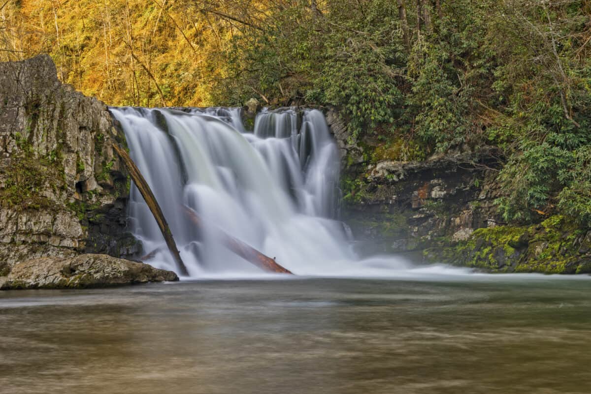 Best Places to Explore in the Great Smoky Mountains 4 Abrams Falls At Cades Cove In The Great Smoky Mountain National Park taken with a slow shutter speed to blur the water motion