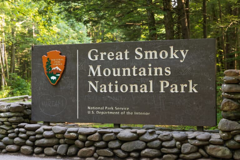 Great Smoky Mountain National Park Welcome Sign