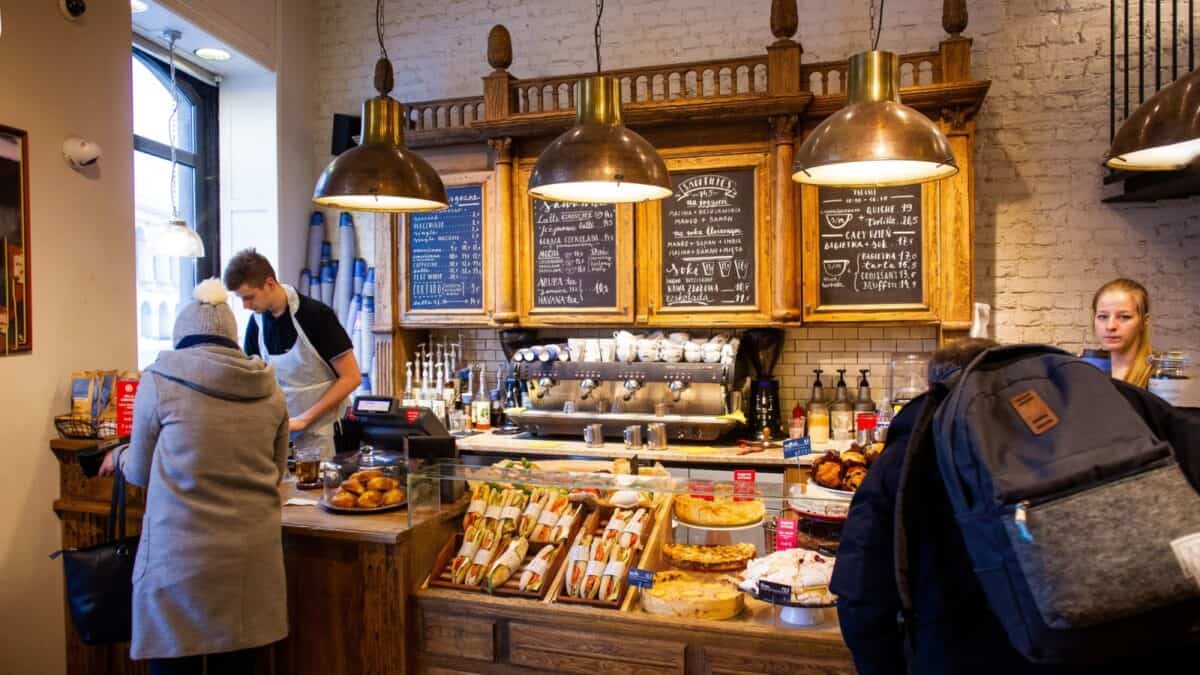 A bakery in France filled with freshly baked breads.