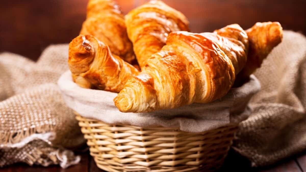 Croissants on a basket.