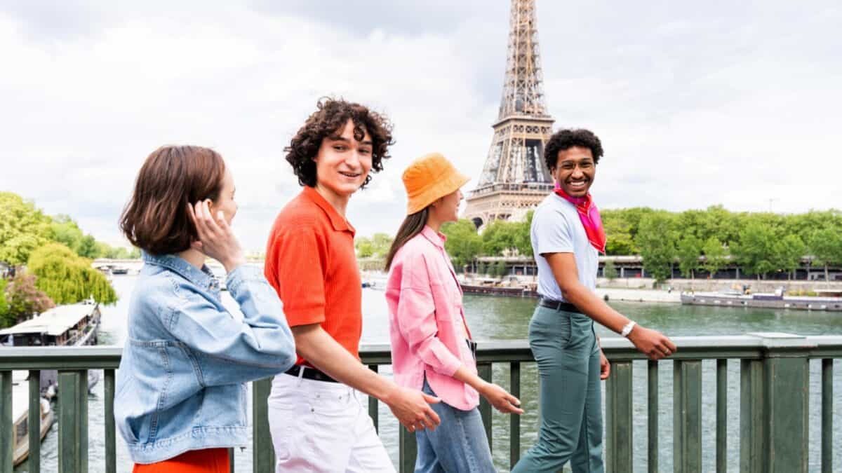 A group of friends in France.