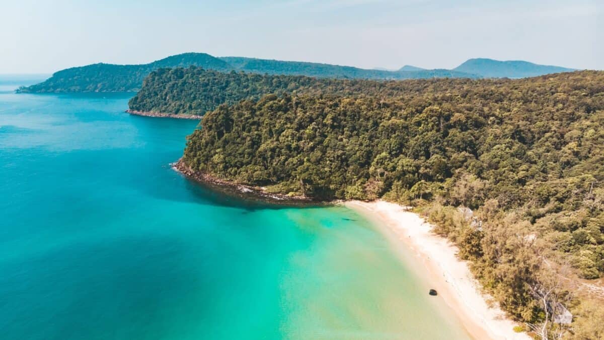 16 Survivor Locations that Would Actually Make Super Cool Vacation Destinations 16 Aerial view of Koh Rong in Cambodia.