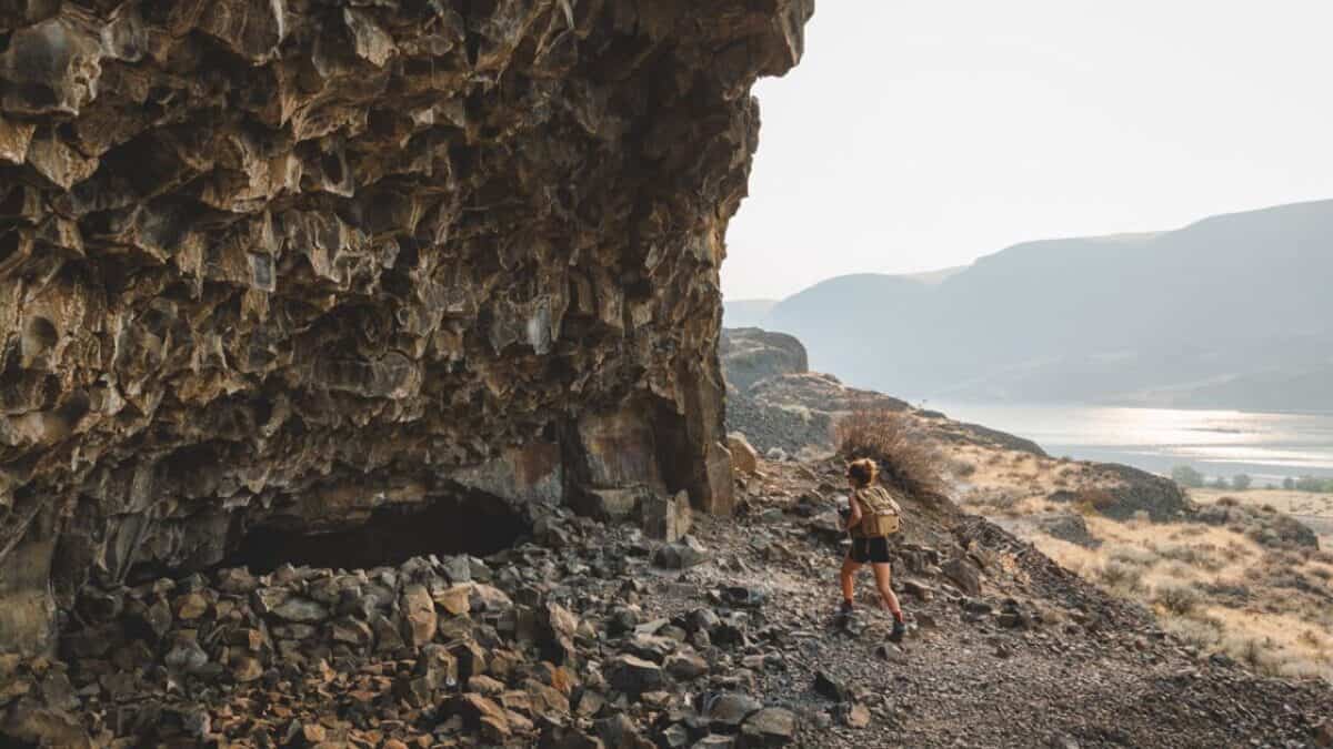 small cave along lake lenore